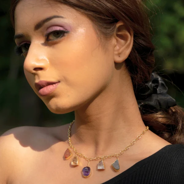 Rough gemstone Citrine necklace - Image 4