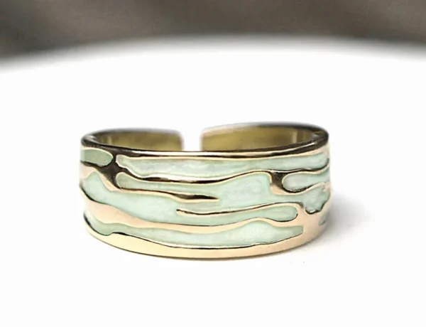 Waves Ring. 18k gold plated Ring - Image 4