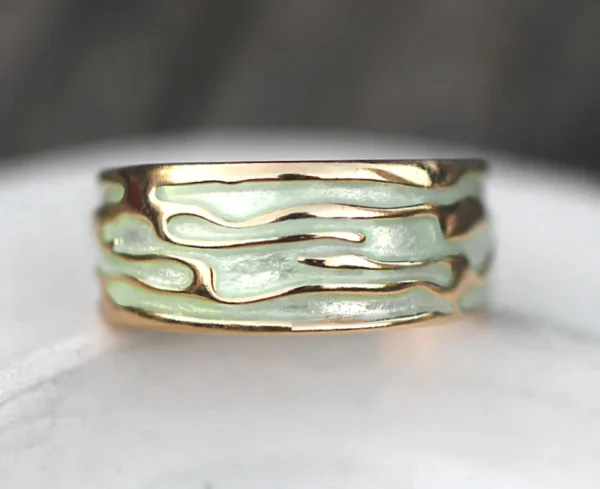 Waves Ring. 18k gold plated Ring - Image 2