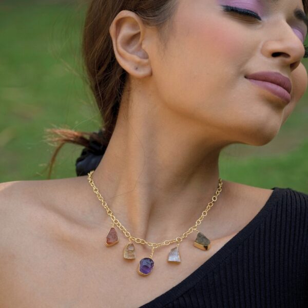 Rough gemstone Citrine necklace - Image 2