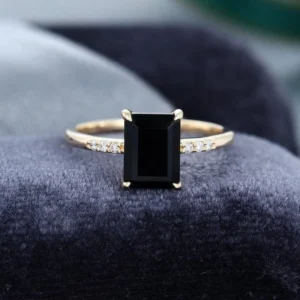Black Diamond Solitaire Engagement Ring
