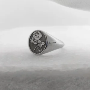 Rose Flower Ring, Sterling Silver Ring