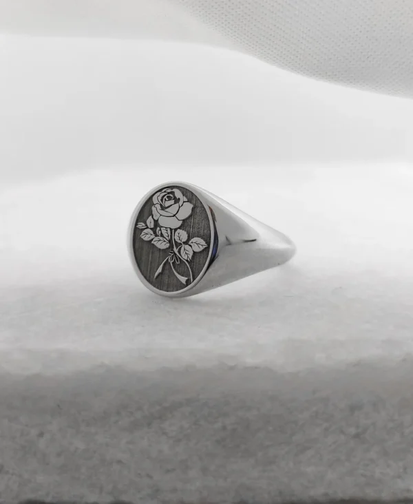 Rose Flower Ring, Sterling Silver Ring