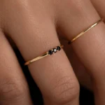 Dainty Black Onyx Ring Delicate Everyday Ring